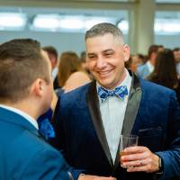 Guests mingling in the Laker Lounge